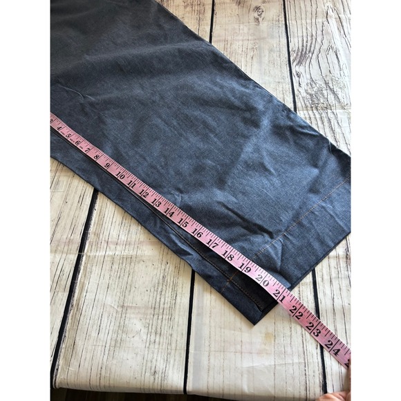 Denim & Co Womens Blue Denim Style 2 Piece Set Jacket and Cropped Pants Size 1X - Picture 10 of 11